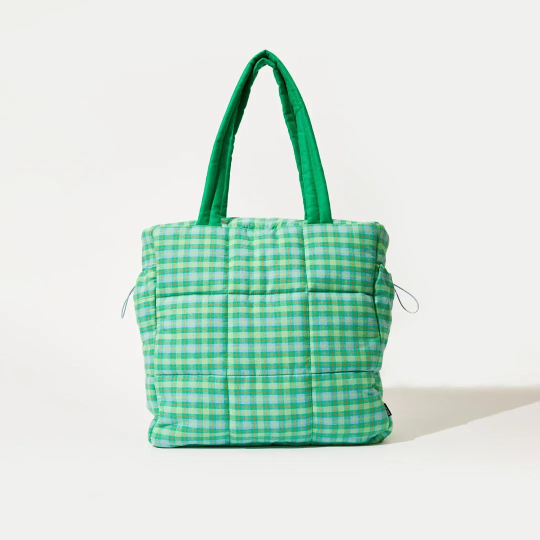 Afends Unisex Tully - Hemp Check Puffer Bag - Forest Check