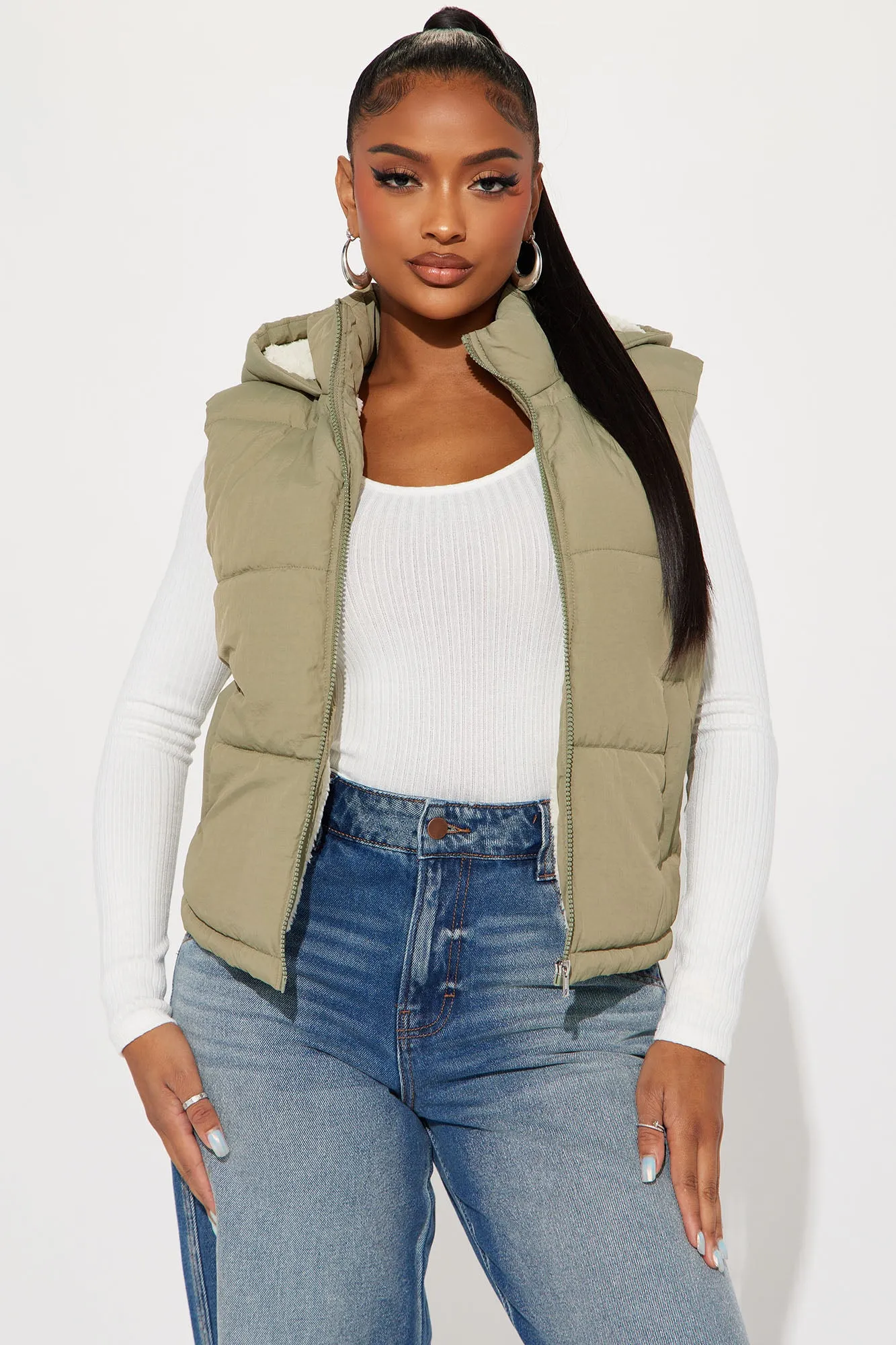 Airport Stops Puffer Vest - Sage