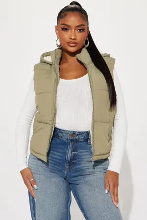 Airport Stops Puffer Vest - Sage