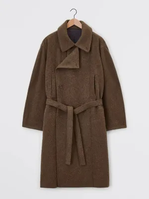 Asymmetrical bathrobe coat