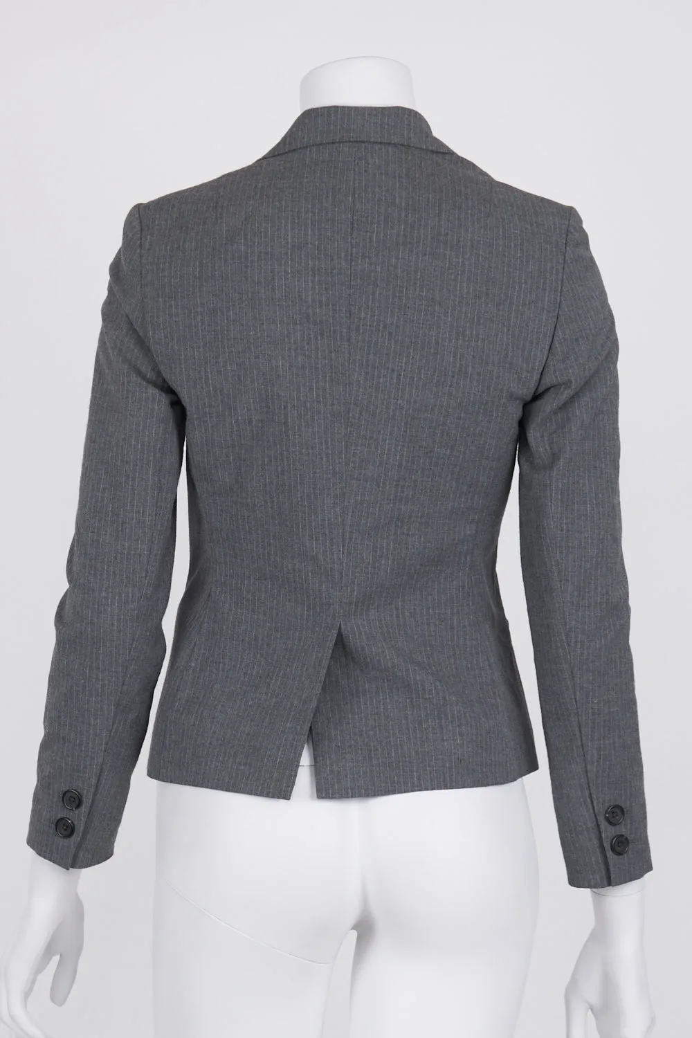 Banana Republic Petite Grey Striped Blazer 6