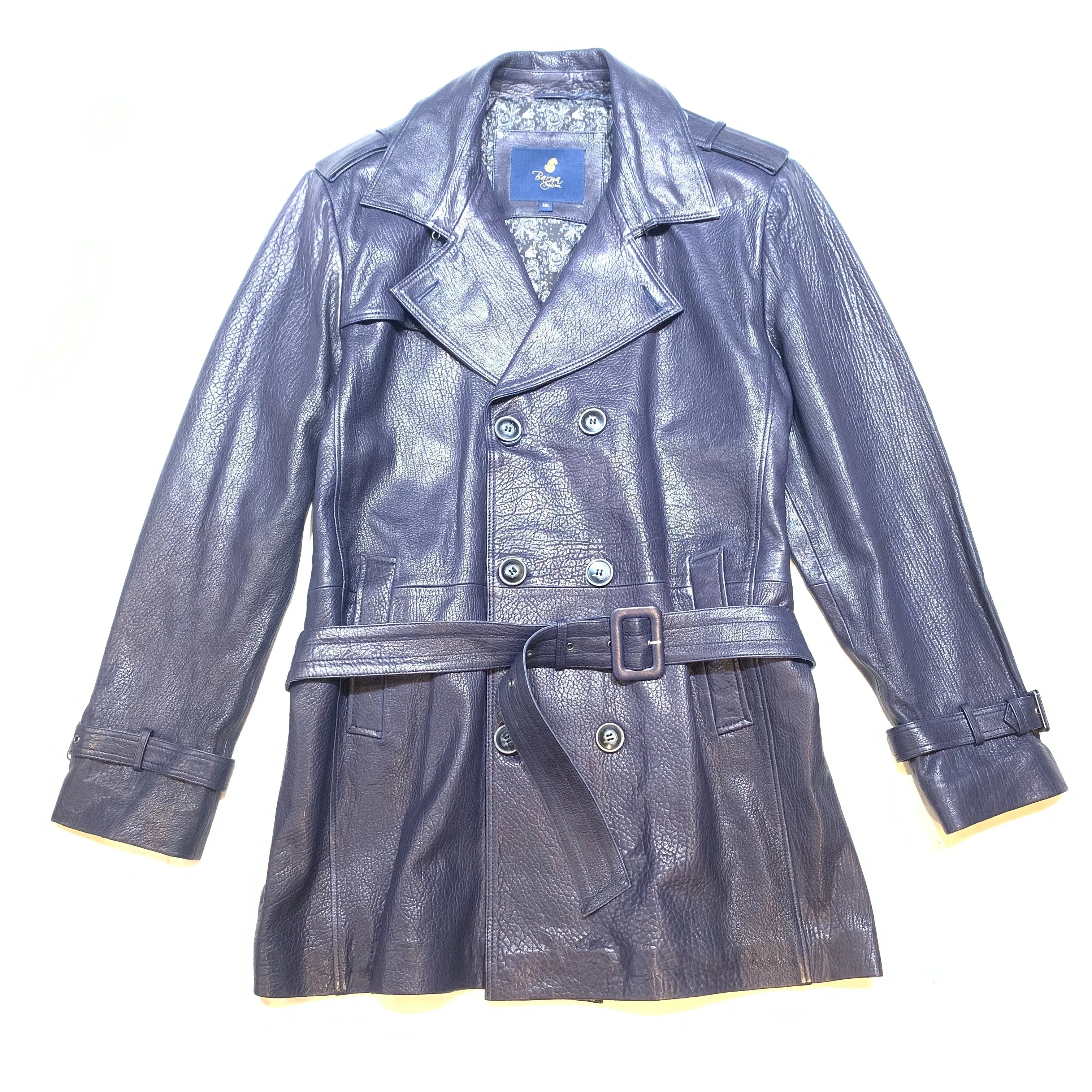 Barya NewYork Navy Lambskin Trench Jacket