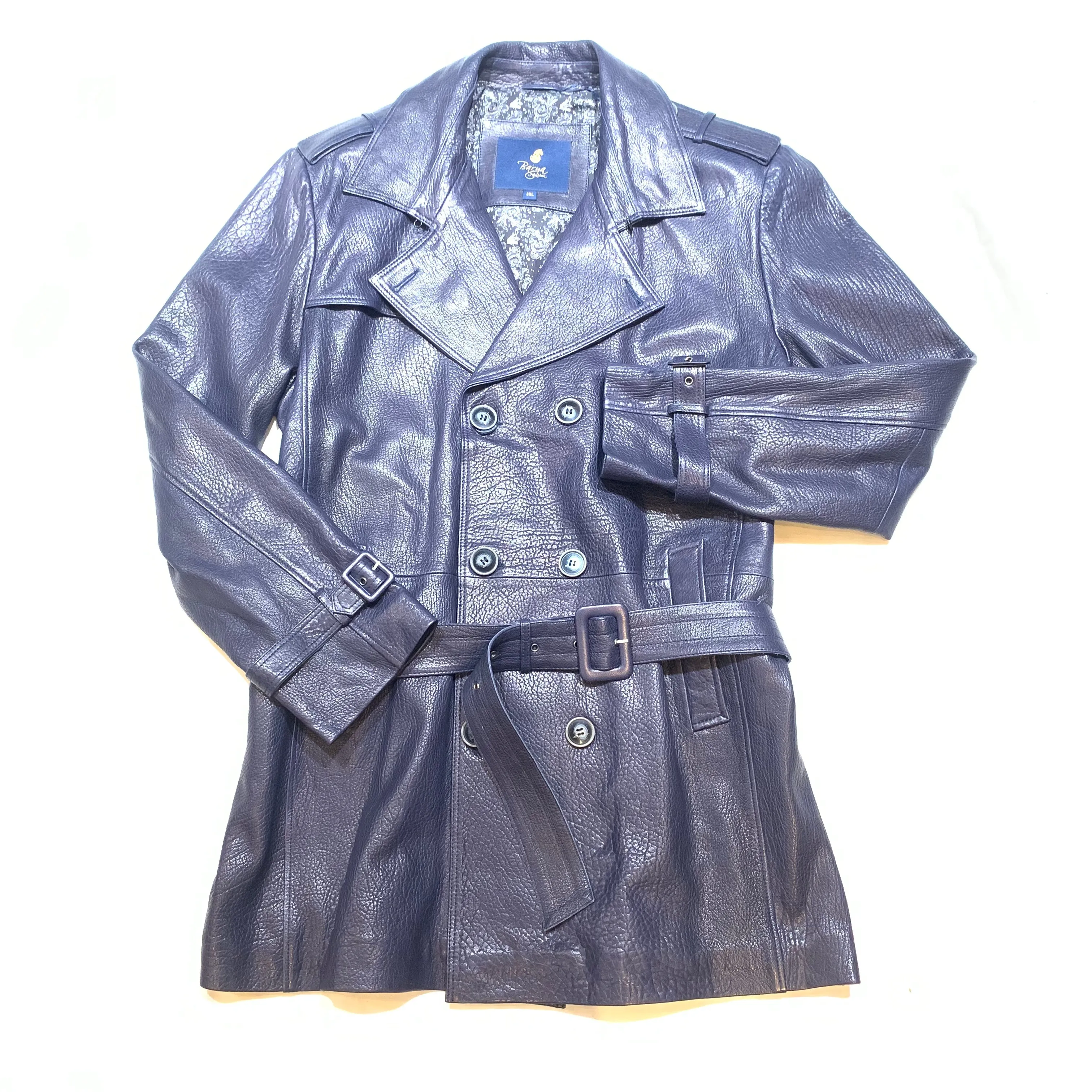 Barya NewYork Navy Lambskin Trench Jacket