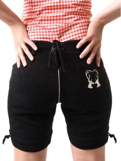 Bavarian Black Lederhosen Ladies Betty