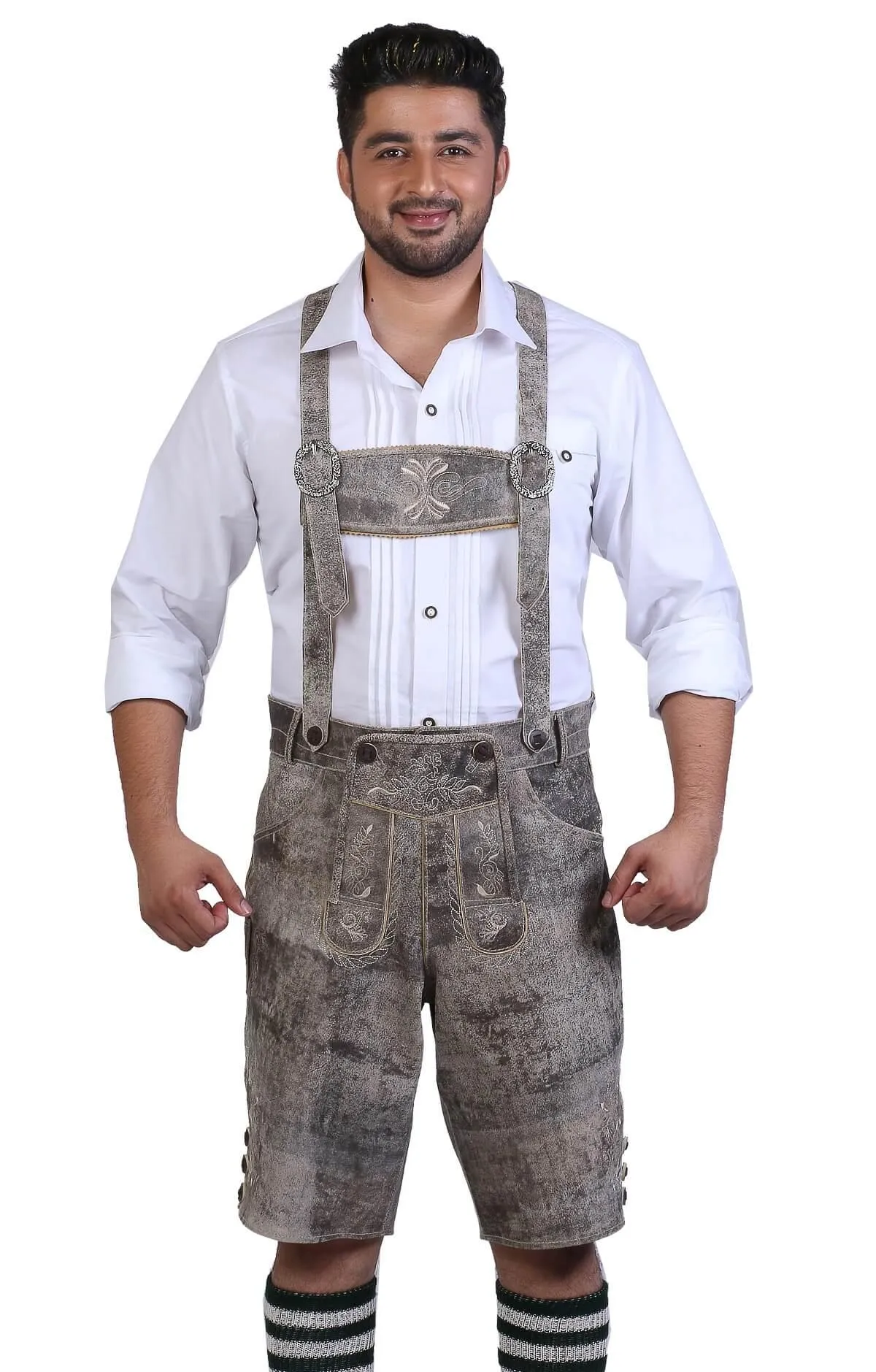 Bavarian Short Lederhosen Rhino Gray