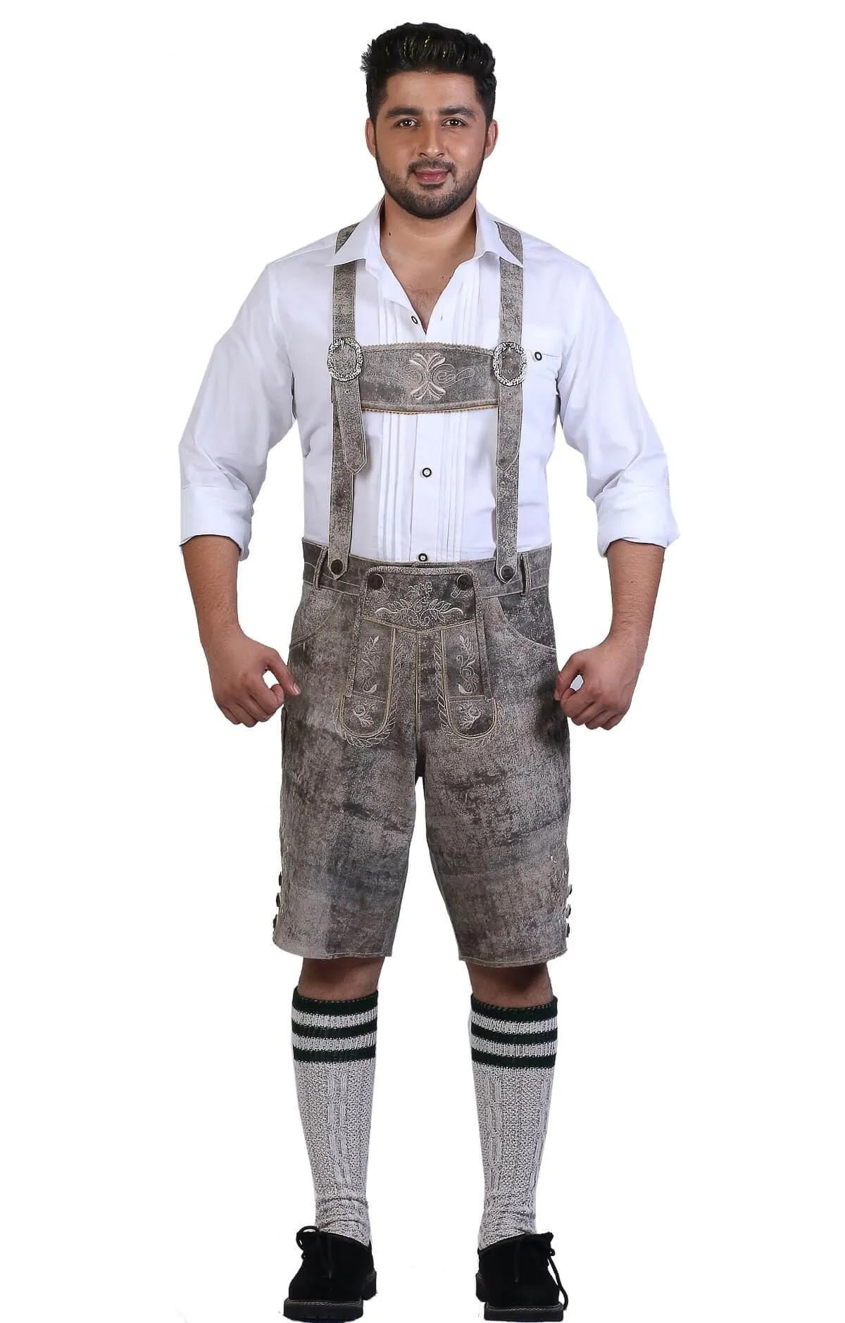 Bavarian Short Lederhosen Rhino Gray