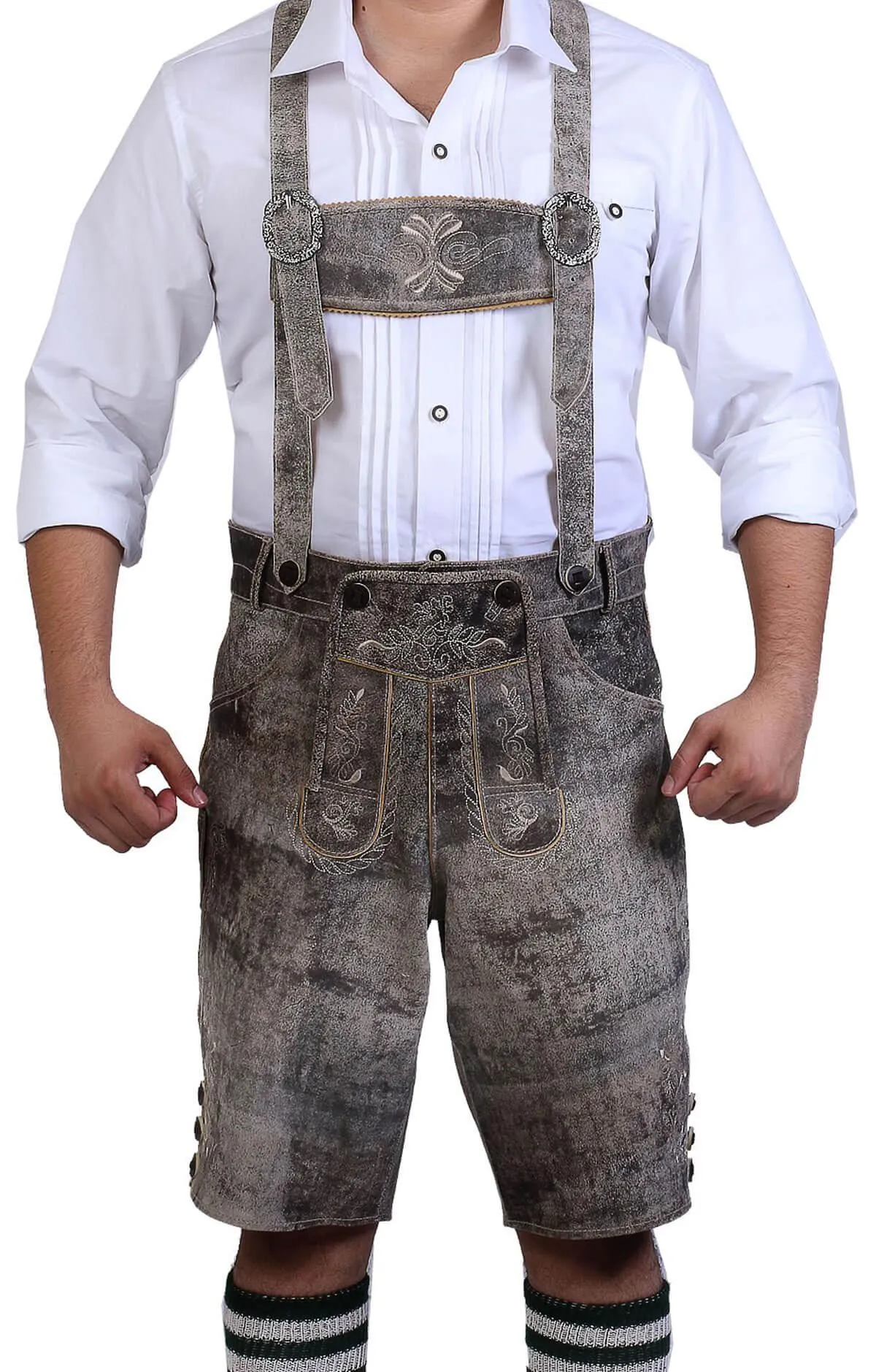 Bavarian Short Lederhosen Rhino Gray