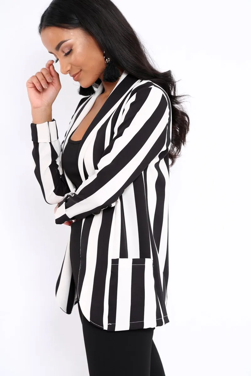 Black Stripe Blazer - Rockie