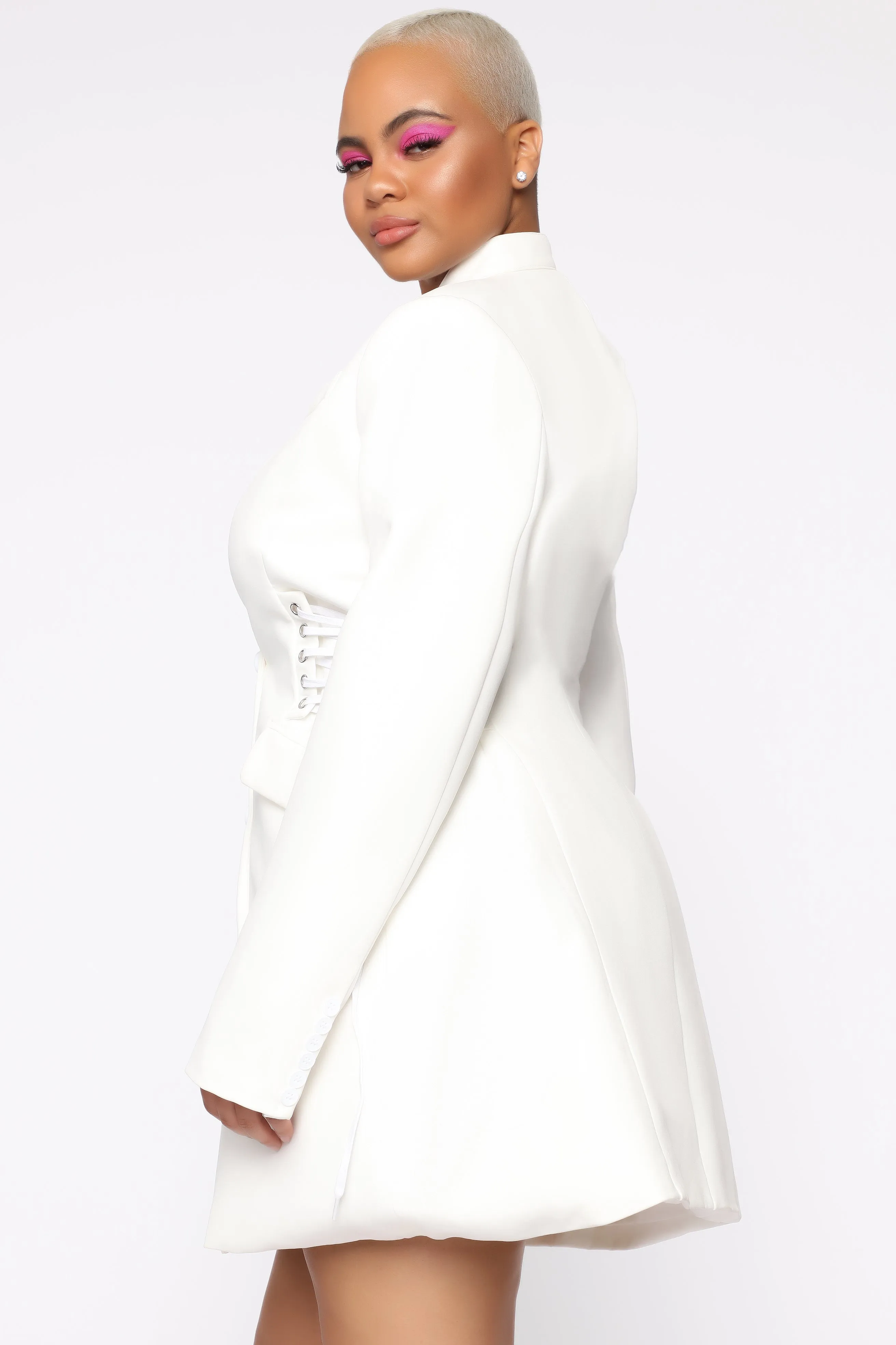 Boardin' Jets Blazer Dress - White