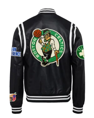 BOSTON CELTICS VEGAN LEATHER JACKET Black / White