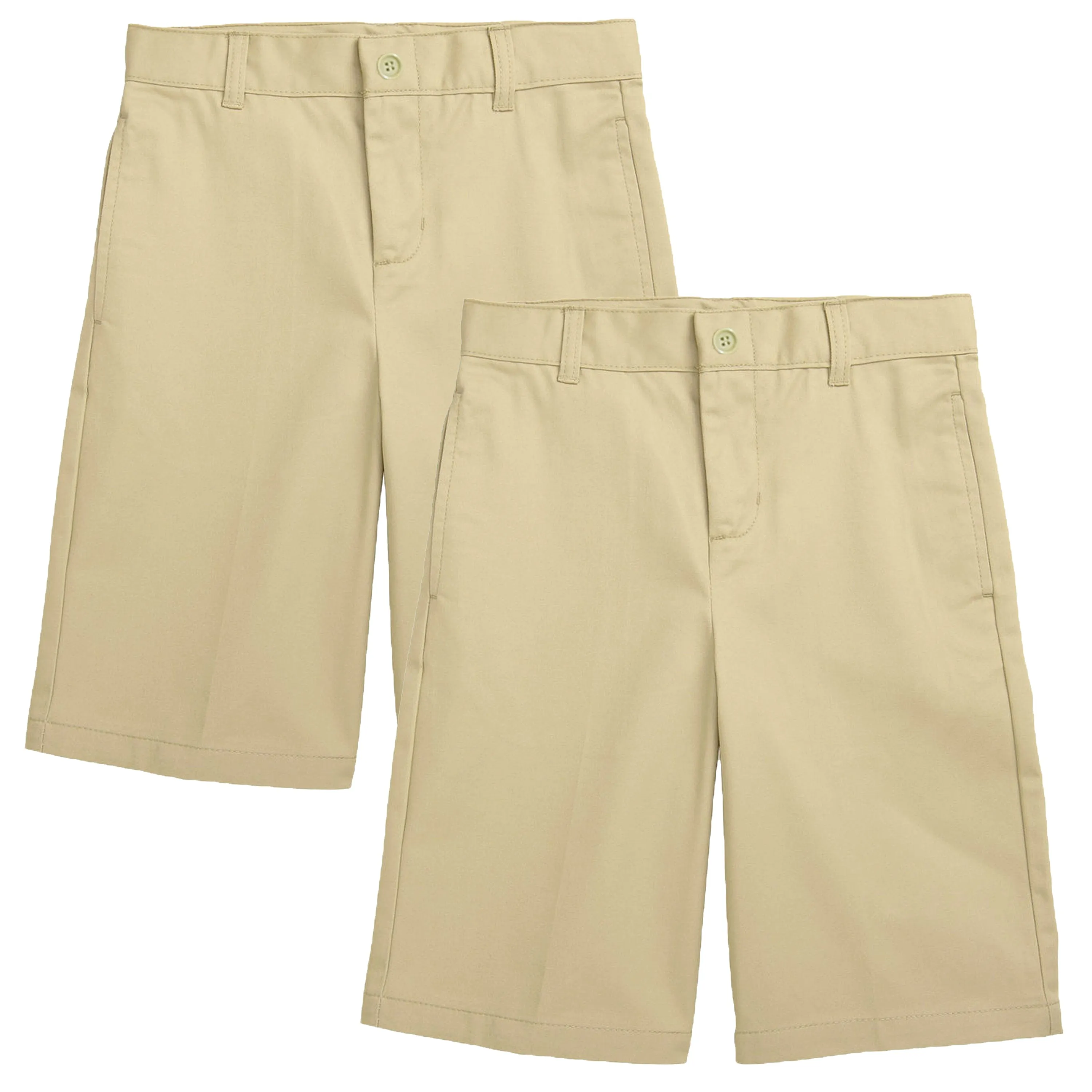 Boys (2-Pack) Stretch Flat Front Twill School Uniform Shorts