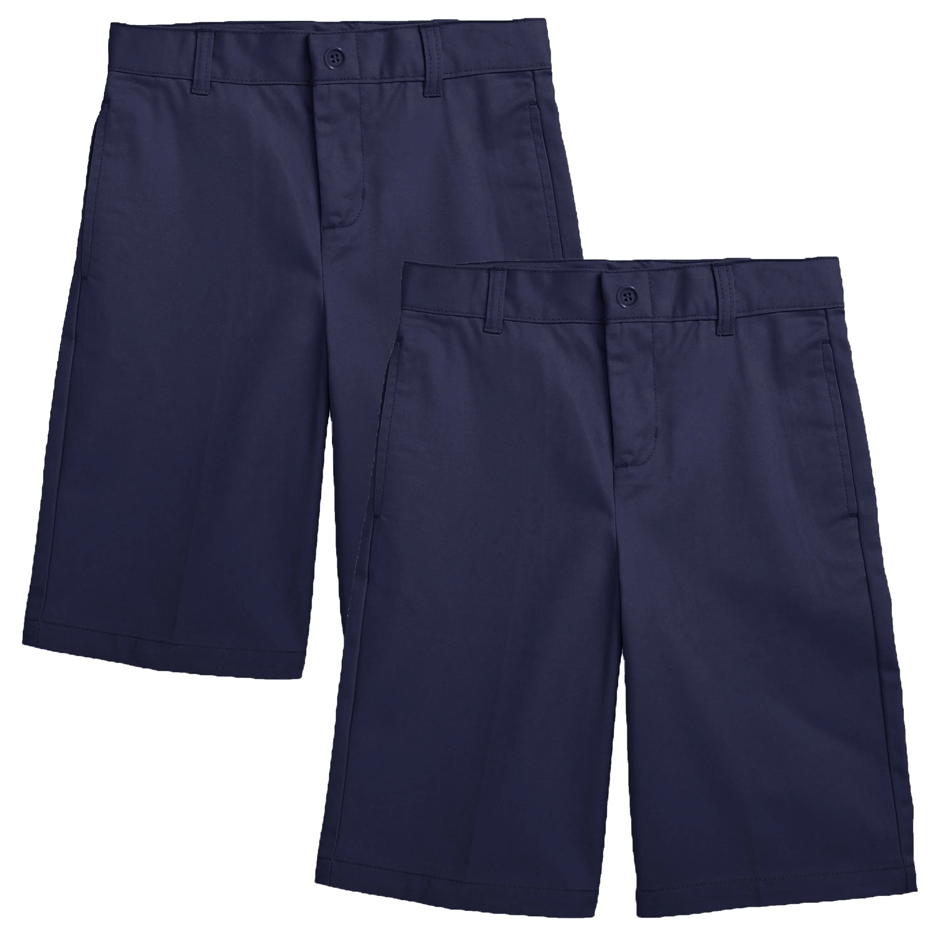 Boys (2-Pack) Stretch Flat Front Twill School Uniform Shorts