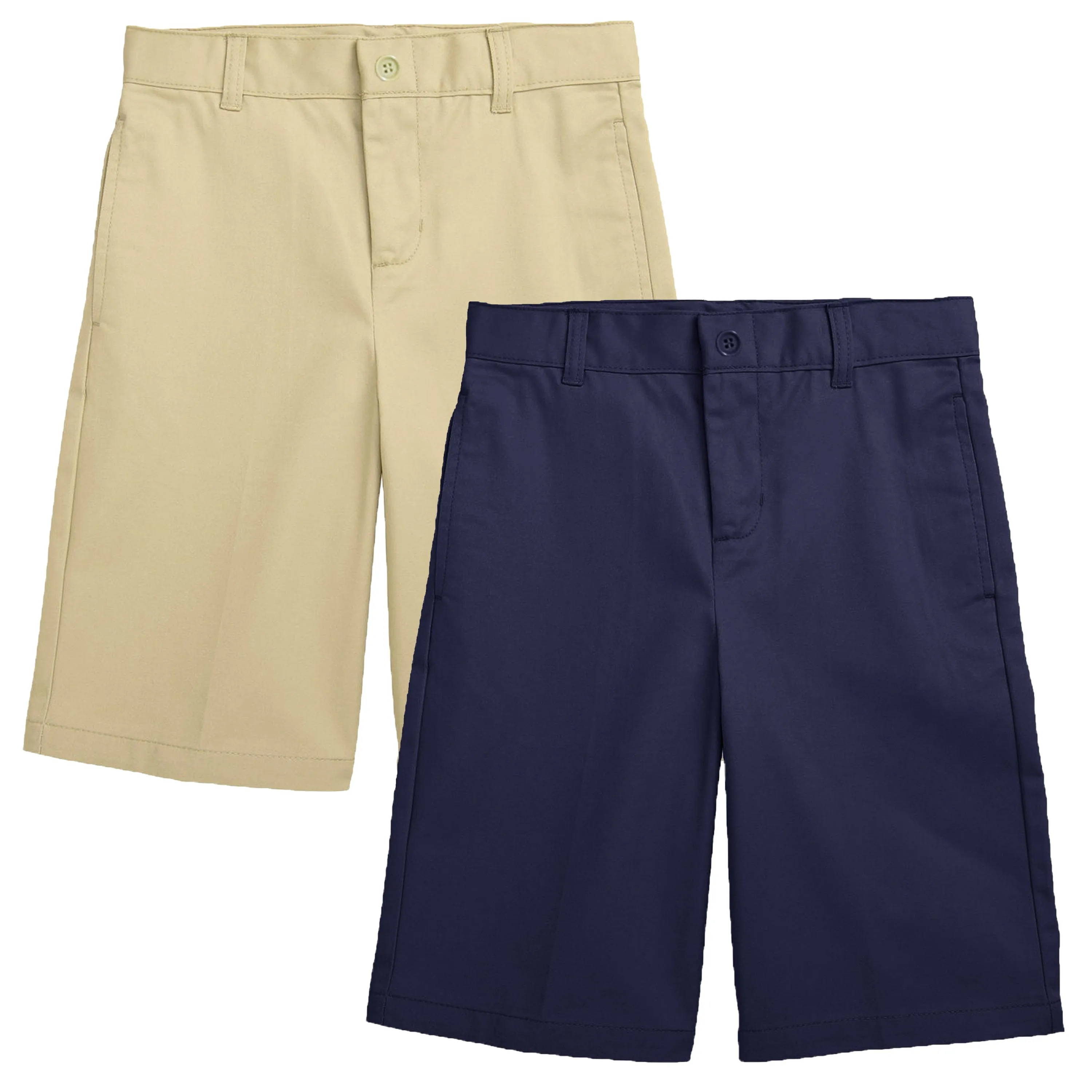 Boys (2-Pack) Stretch Flat Front Twill School Uniform Shorts