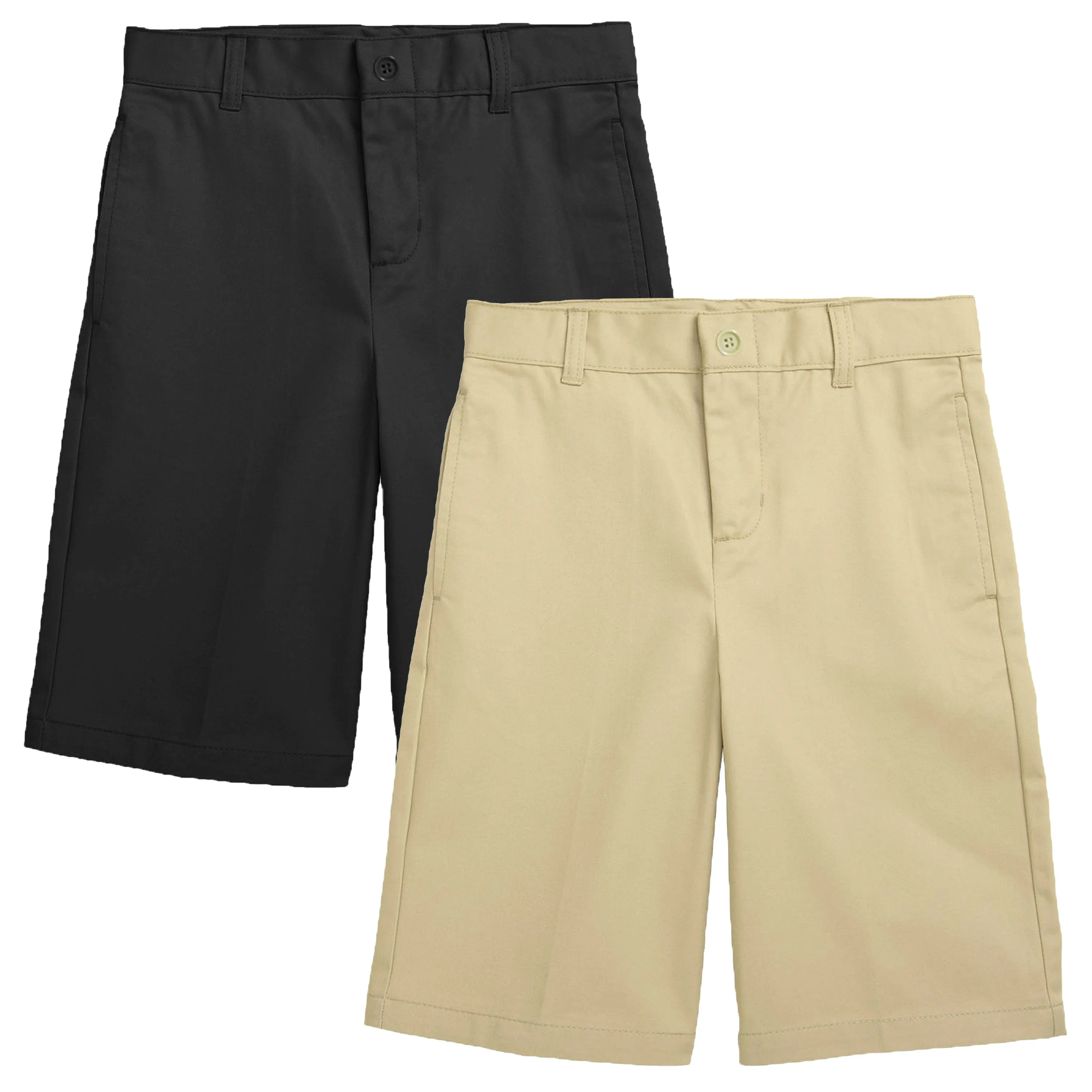 Boys (2-Pack) Stretch Flat Front Twill School Uniform Shorts