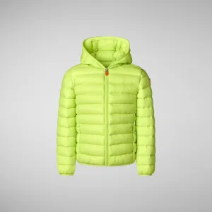 Boys' Hooded Animal free Puffer Jacket Dony in lichen green