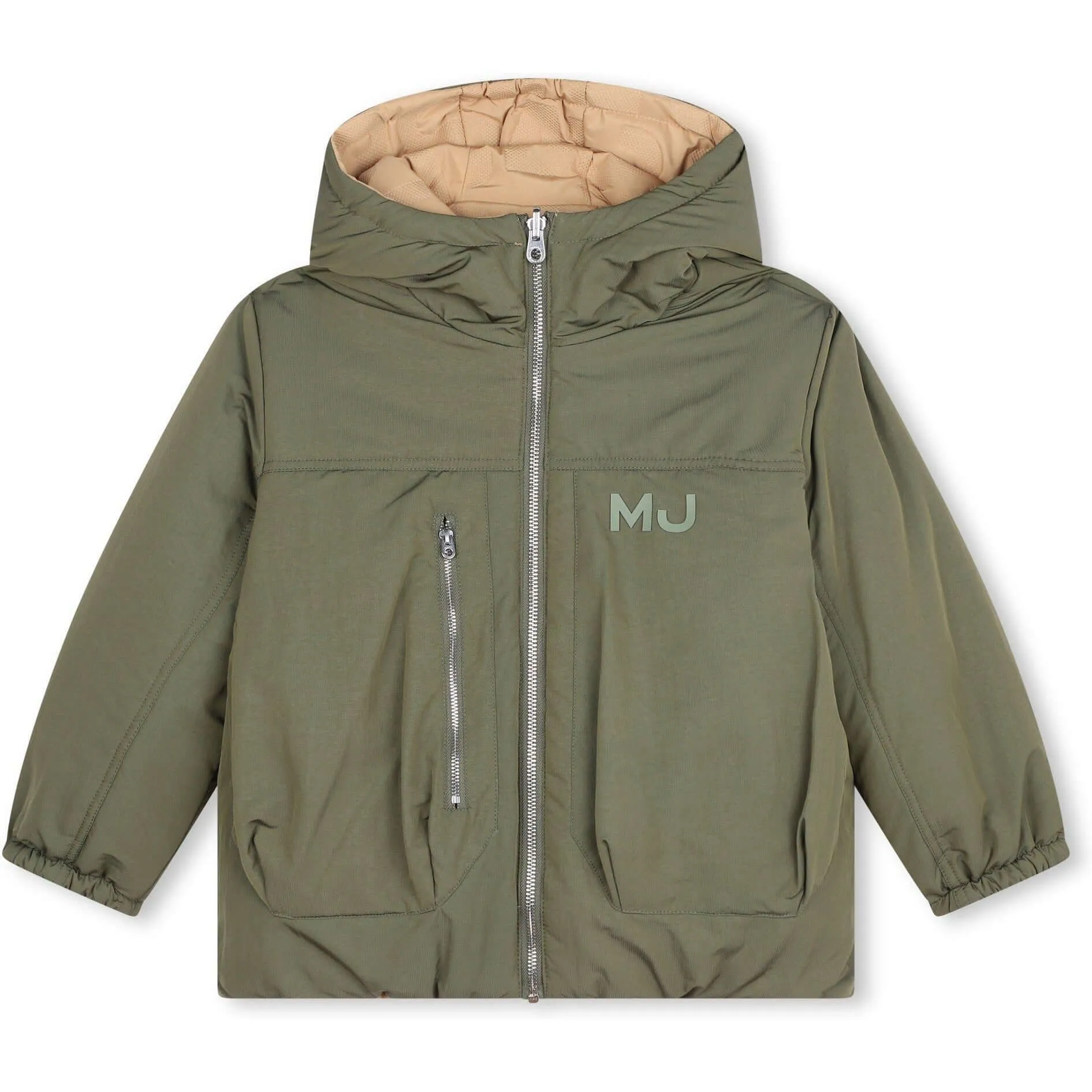 Boys Khaki Reversible Puffer Jacket