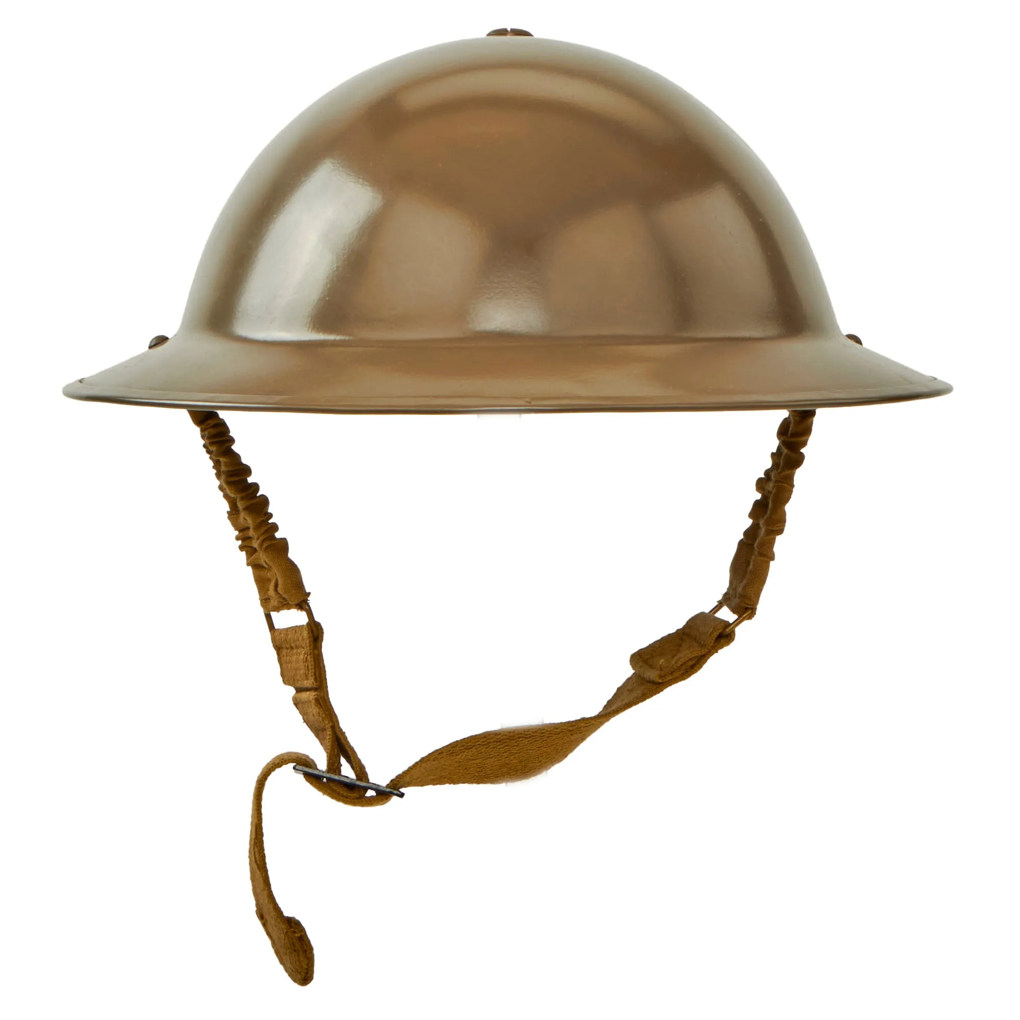 British WWII Mk II Steel Brodie Steel Helmet with Liner and Spring Chinstrap