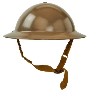 British WWII Mk II Steel Brodie Steel Helmet with Liner and Spring Chinstrap