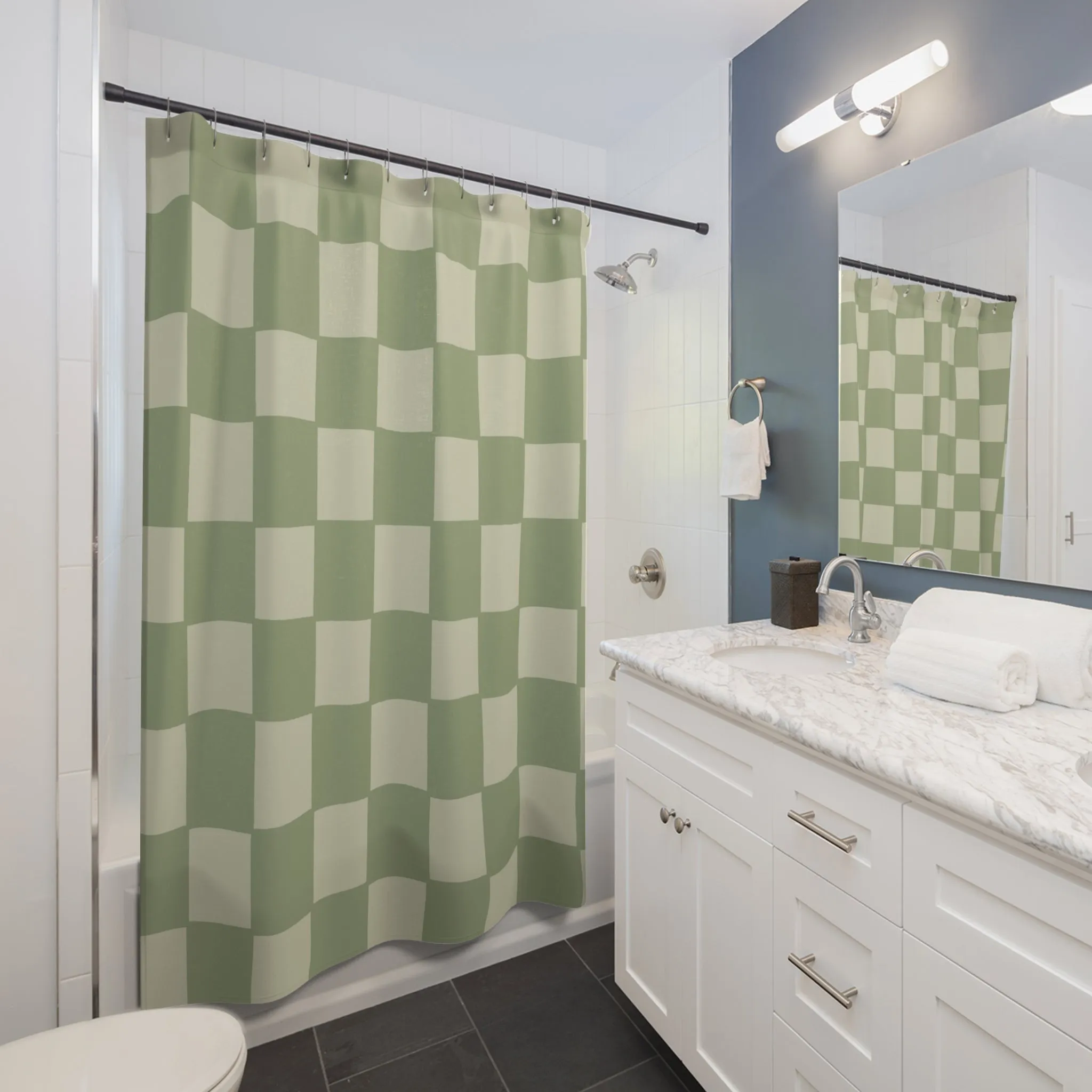 Checkerboard Charm Shower Curtain