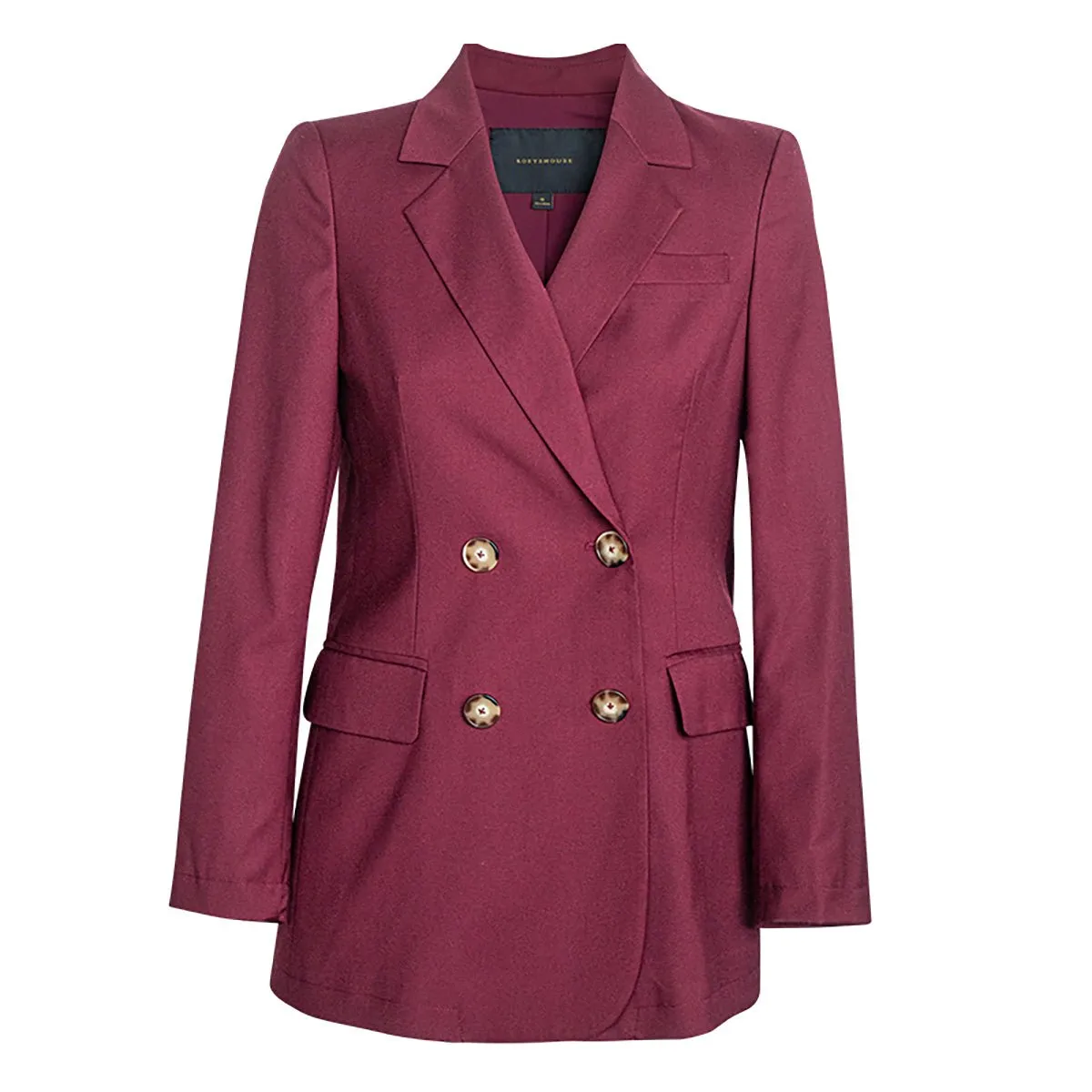 Classic Double-Breasted Blazer in Wine