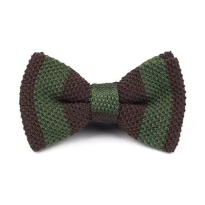 Classy Men Knitted Bow Tie Brown/Olive