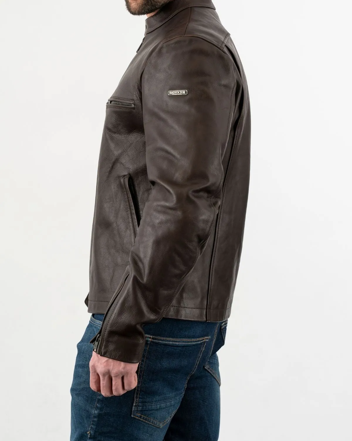 Commander Leather Jacket Brown