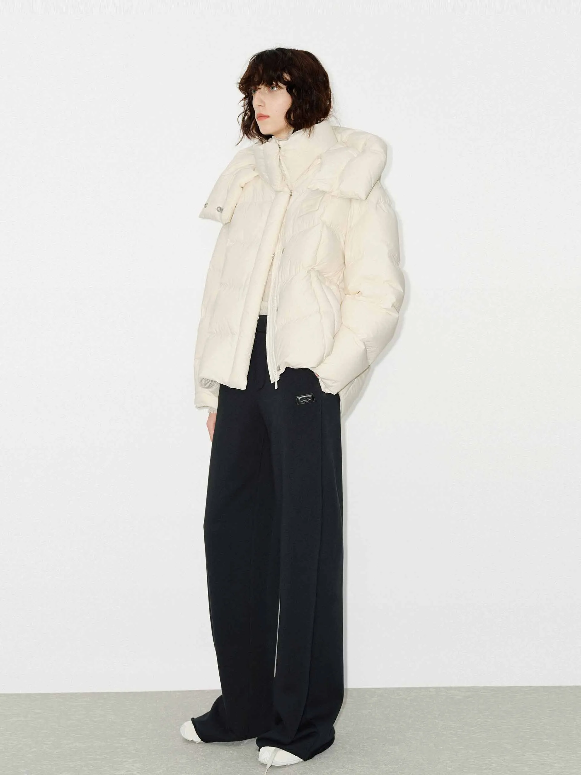 Cropped Hooded Puffer Jacket