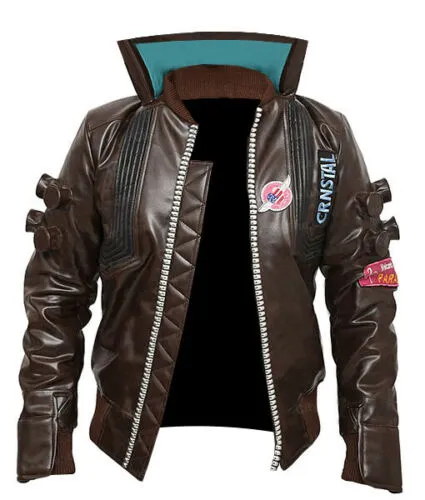 Cyberpunk Samurai 2077 Brown Leather Jacket