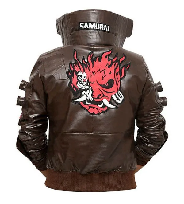 Cyberpunk Samurai 2077 Brown Leather Jacket