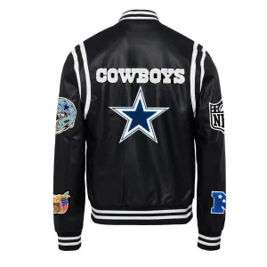 DALLAS COWBOYS VEGAN LEATHER JACKET Black / White