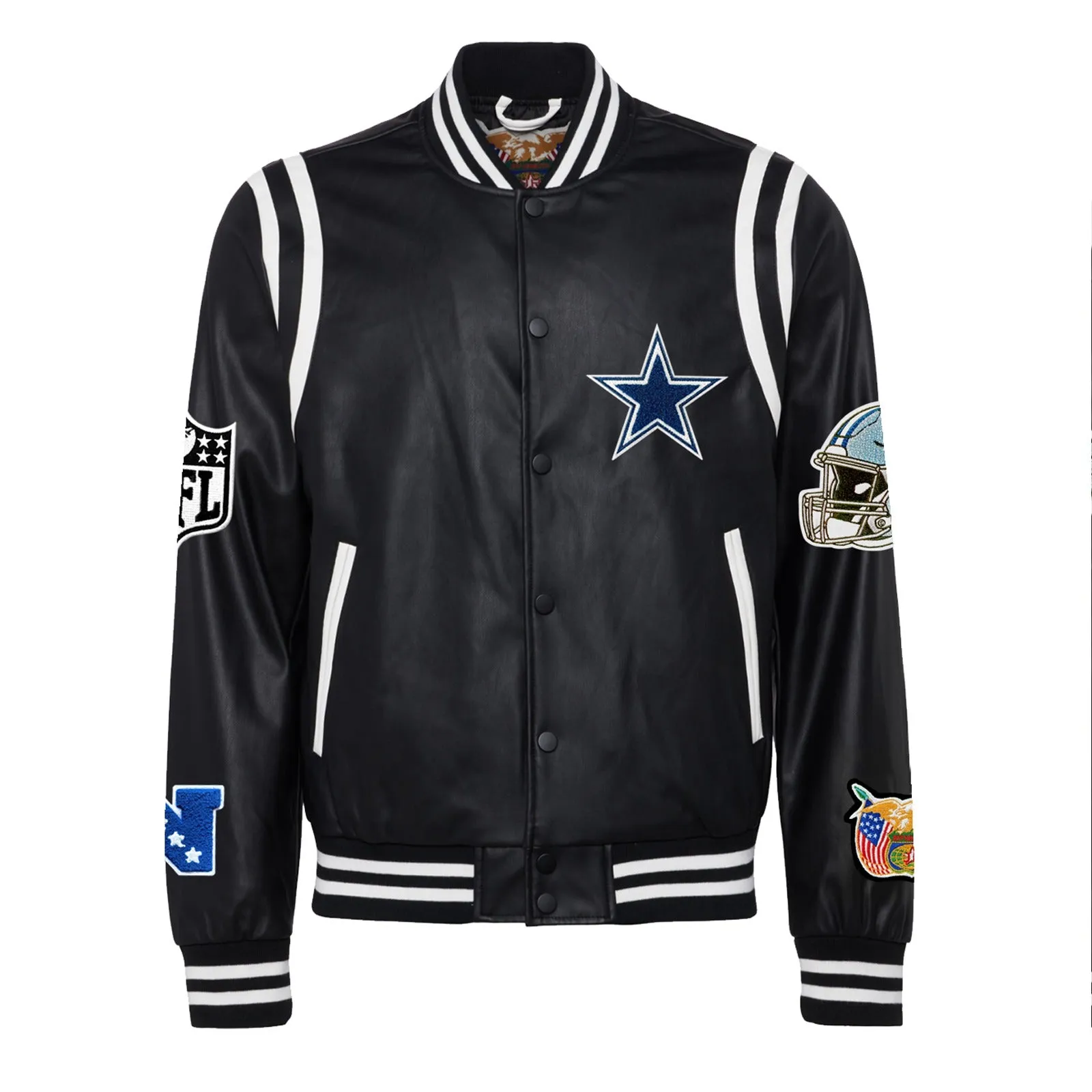 DALLAS COWBOYS VEGAN LEATHER JACKET Black / White