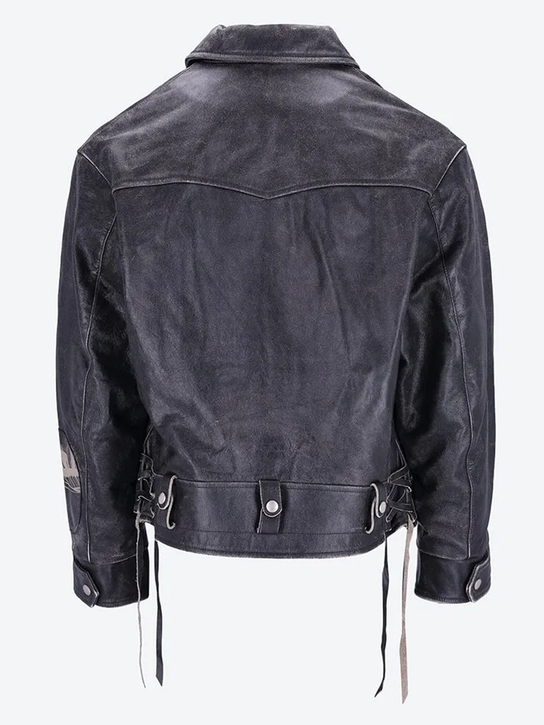 Distressed pianist aviator jacket