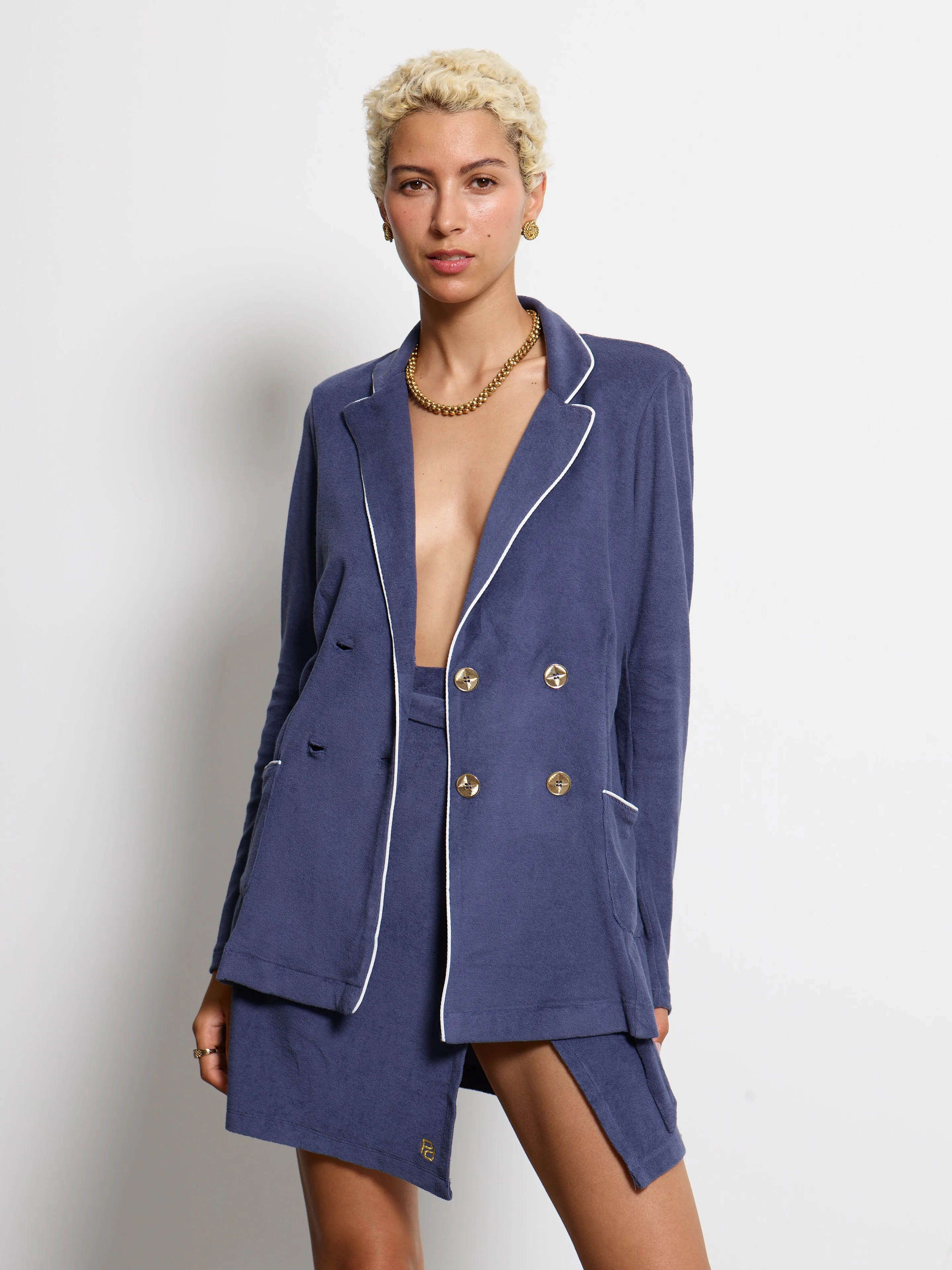 DOUBLE BREASTED BLAZER NAVY