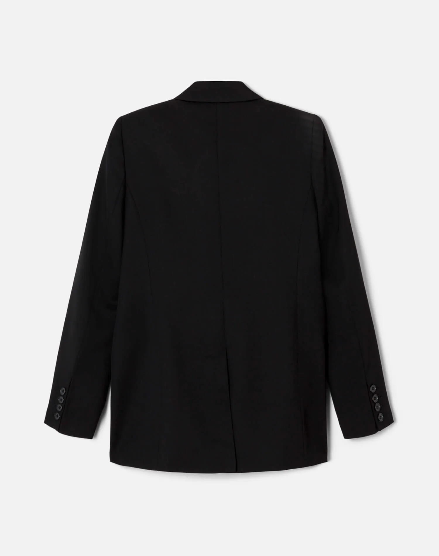 Double Breasted Long Blazer - Black