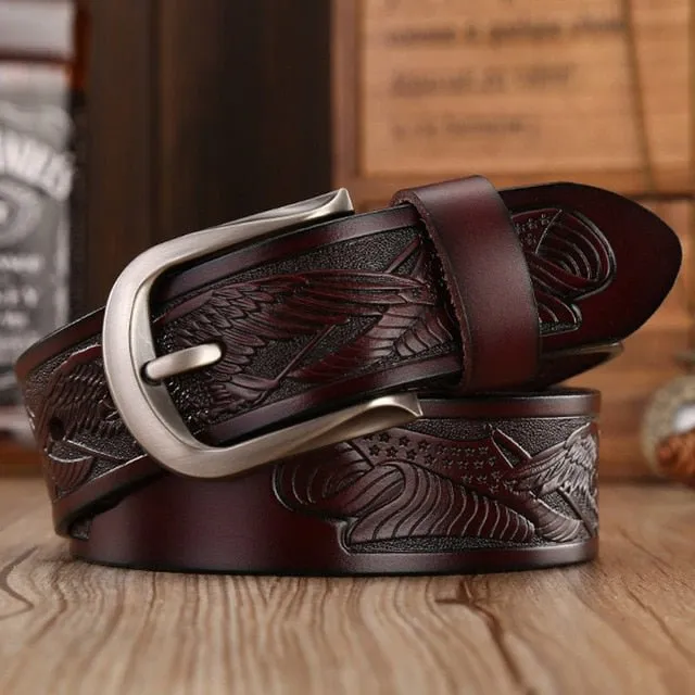 EagleLuxe Embossed Leather Belt