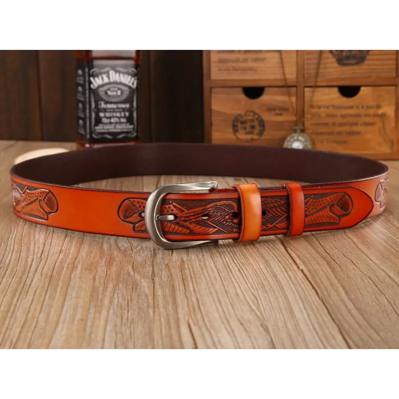 EagleLuxe Embossed Leather Belt