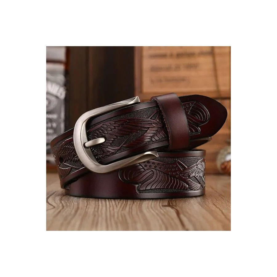 EagleLuxe Embossed Leather Belt