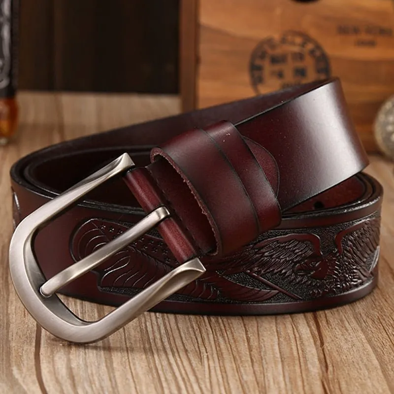 EagleLuxe Embossed Leather Belt