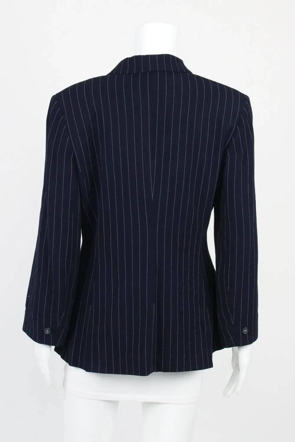 ESPRIT Black And White Striped Button Front Blazer 8