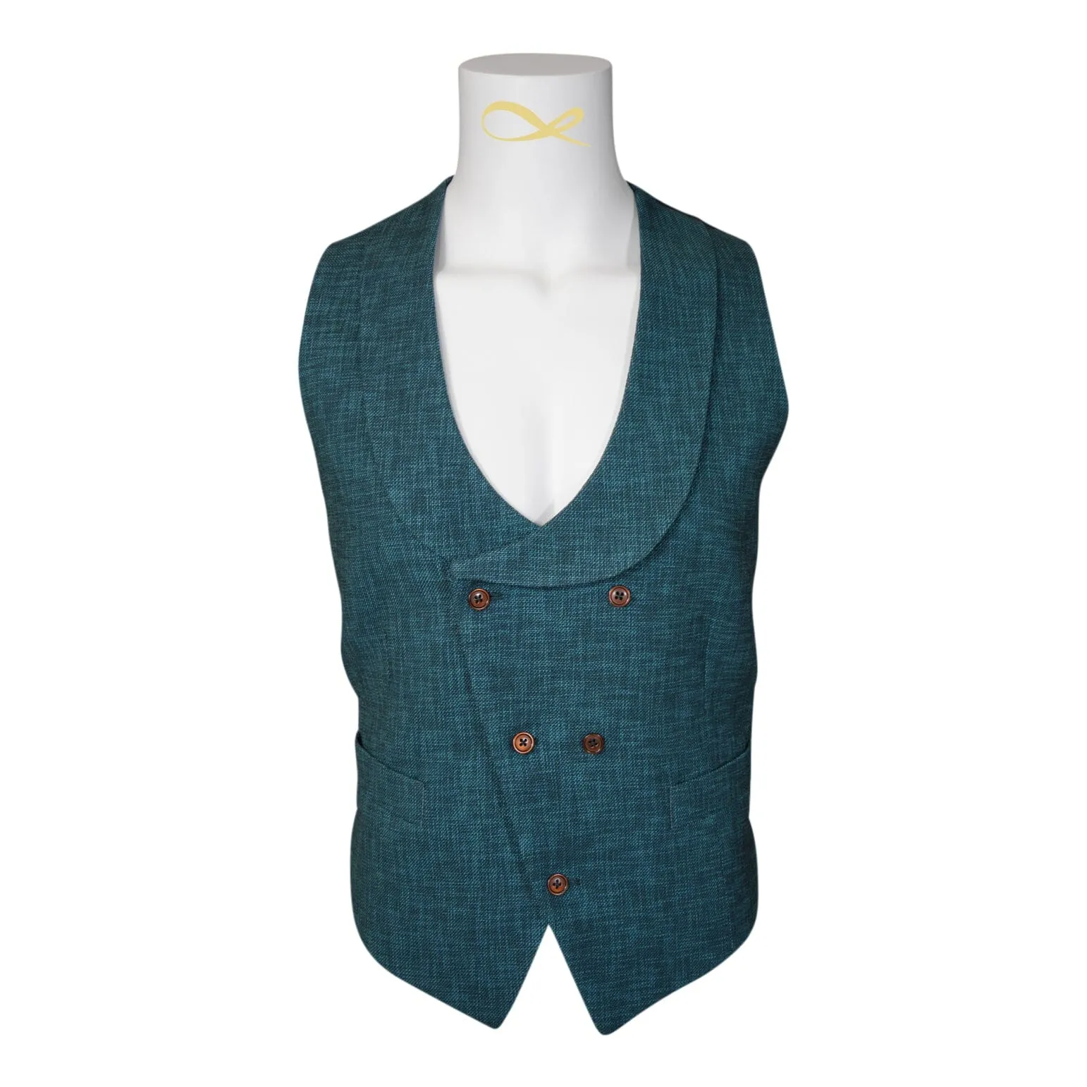 Evergreen Lino Tweed Double Breasted Waistcoat