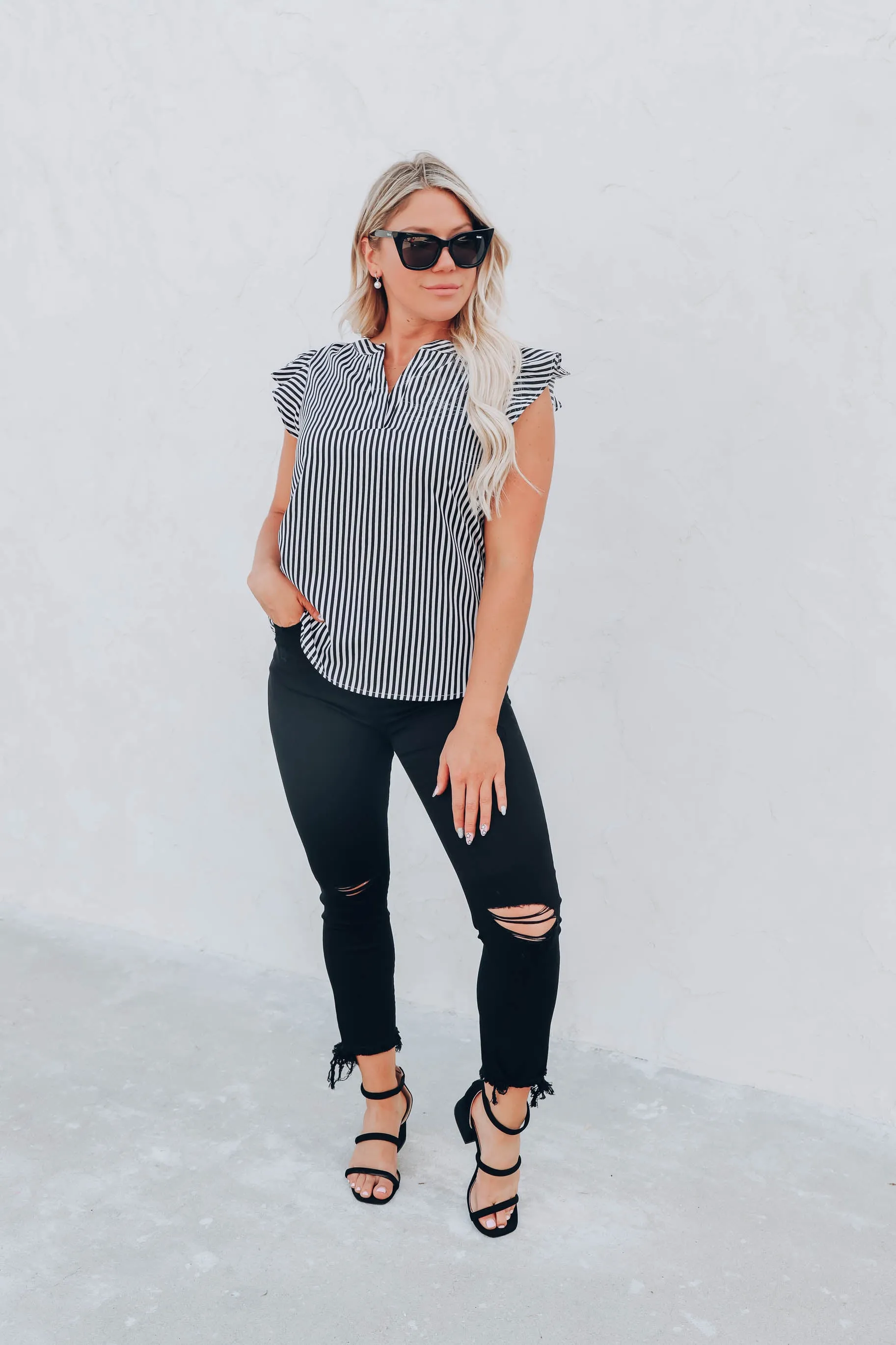 Ex's and Oh's Striped Blouse