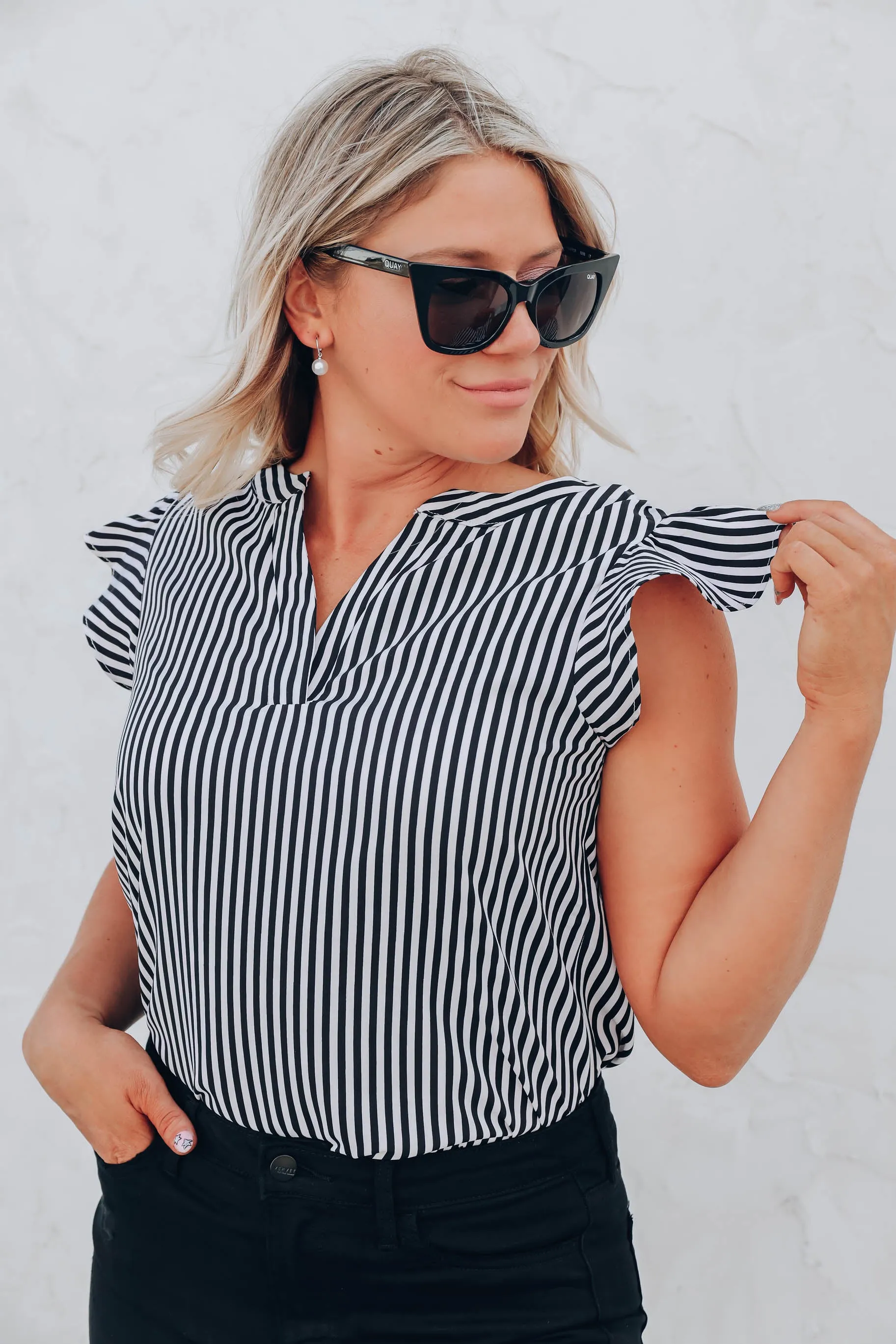 Ex's and Oh's Striped Blouse