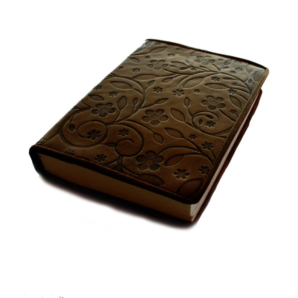 Flower embossed Indian leather journal