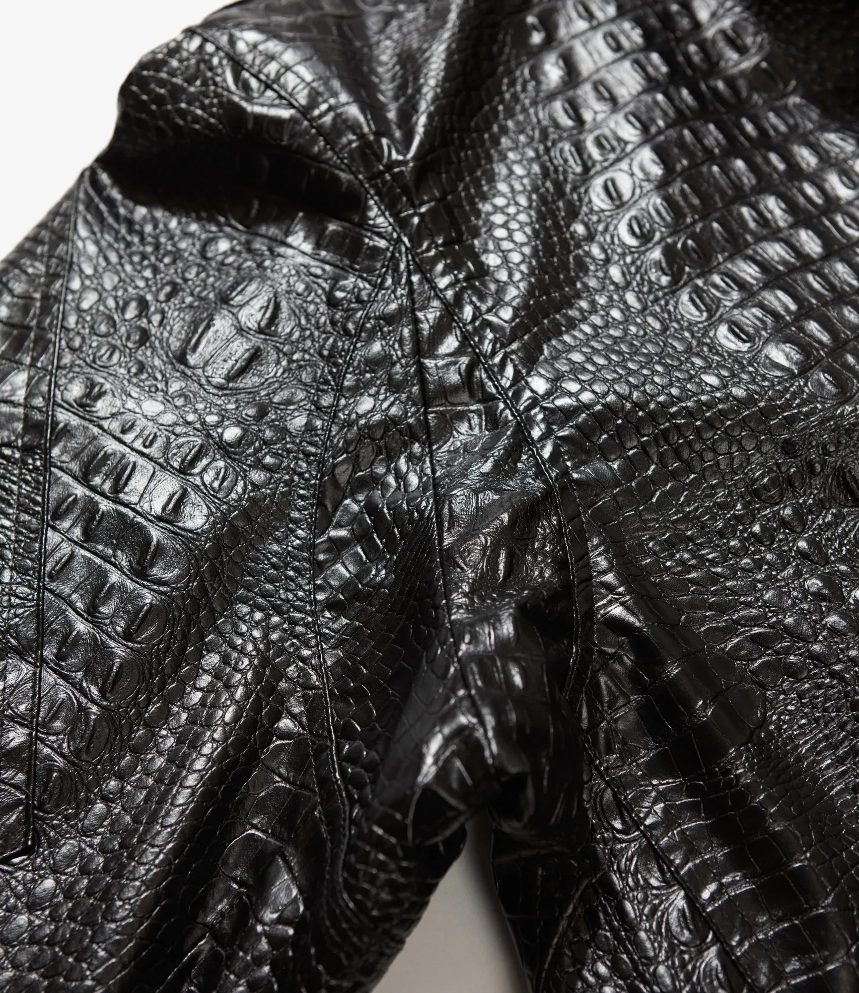 G8 Jacket – Black Alligator Embossed Fake Leather