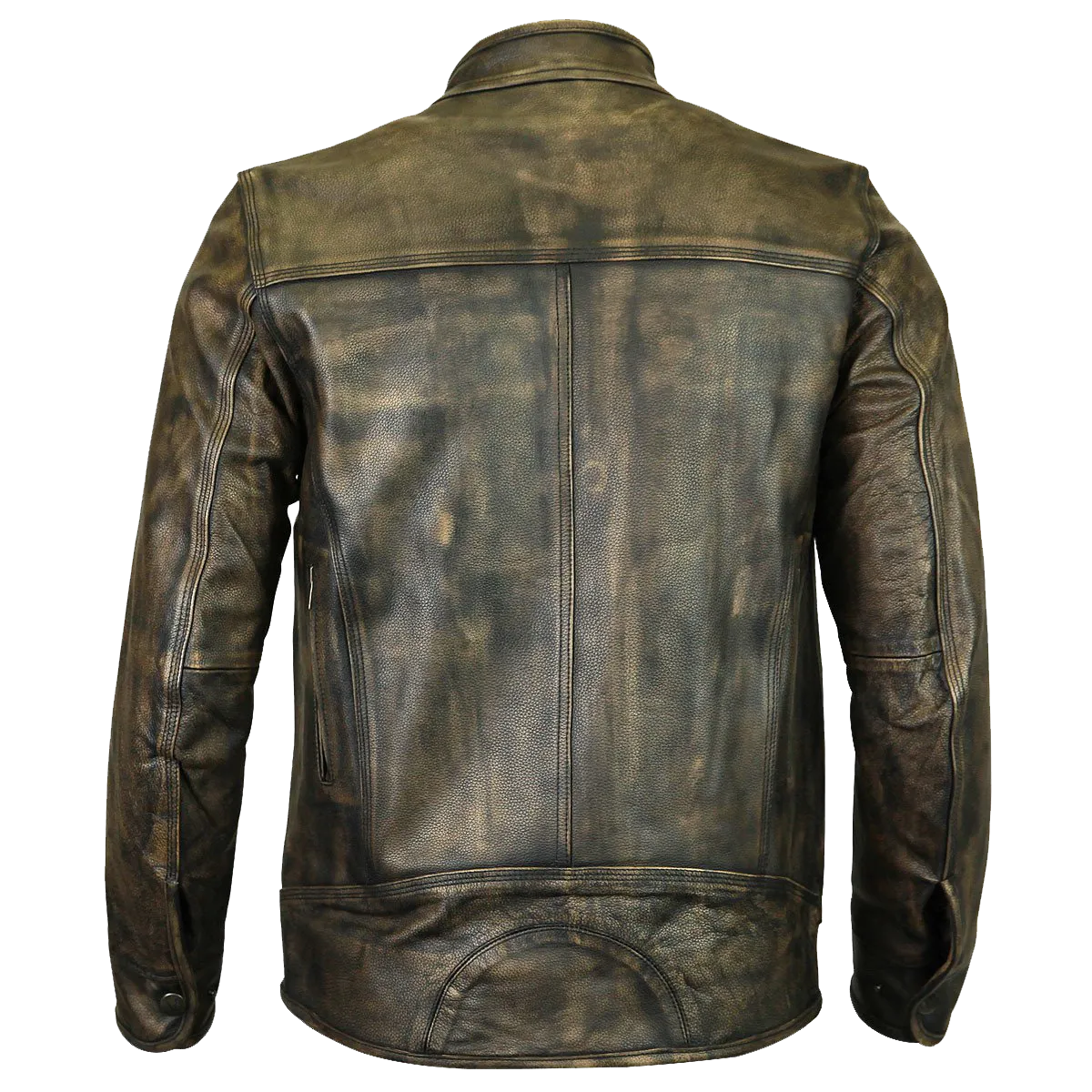 HMM546DB Distressed Brown Leather Scooter Jacket