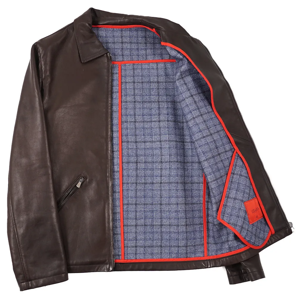 Isaia Wool-Lined Leather Jacket