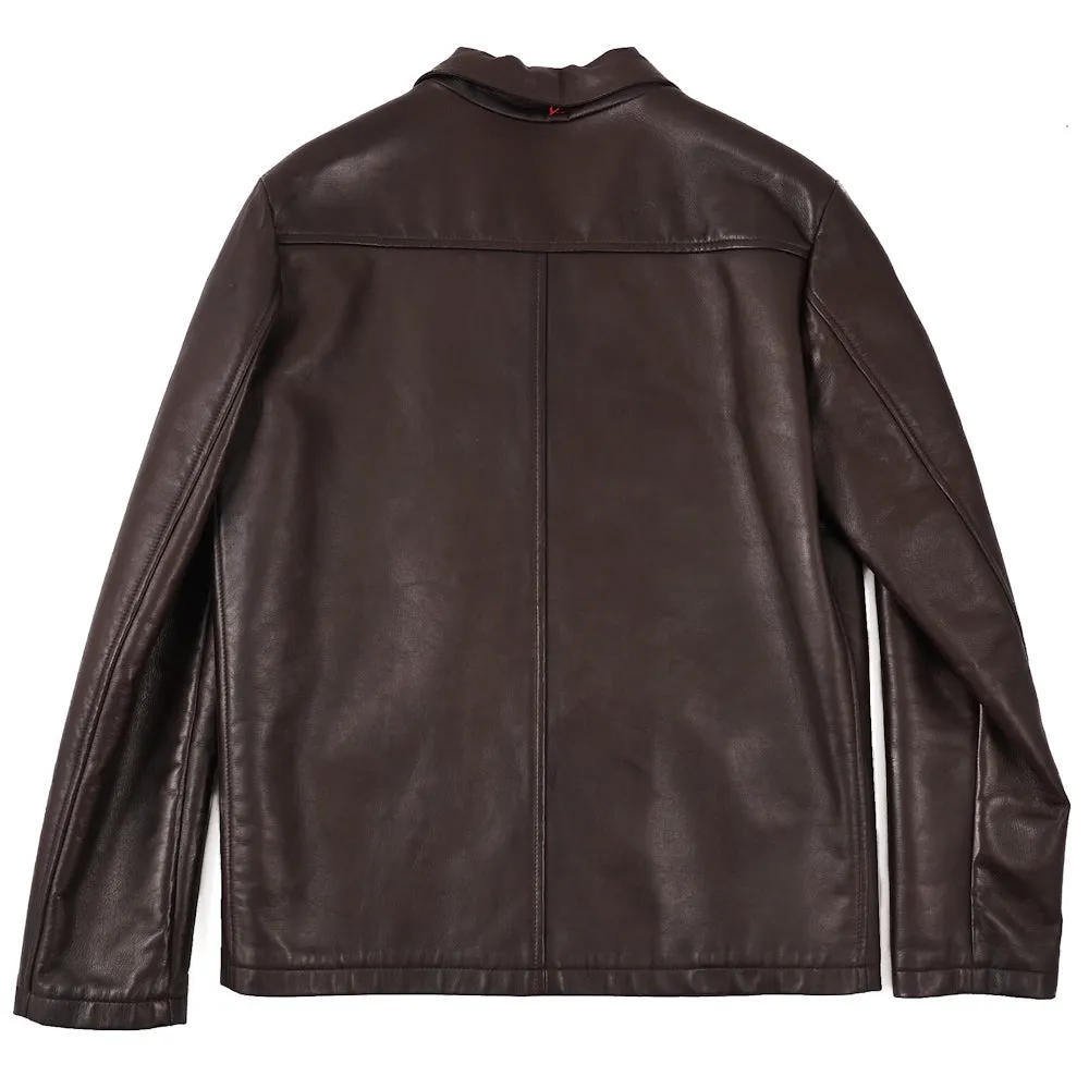 Isaia Wool-Lined Leather Jacket