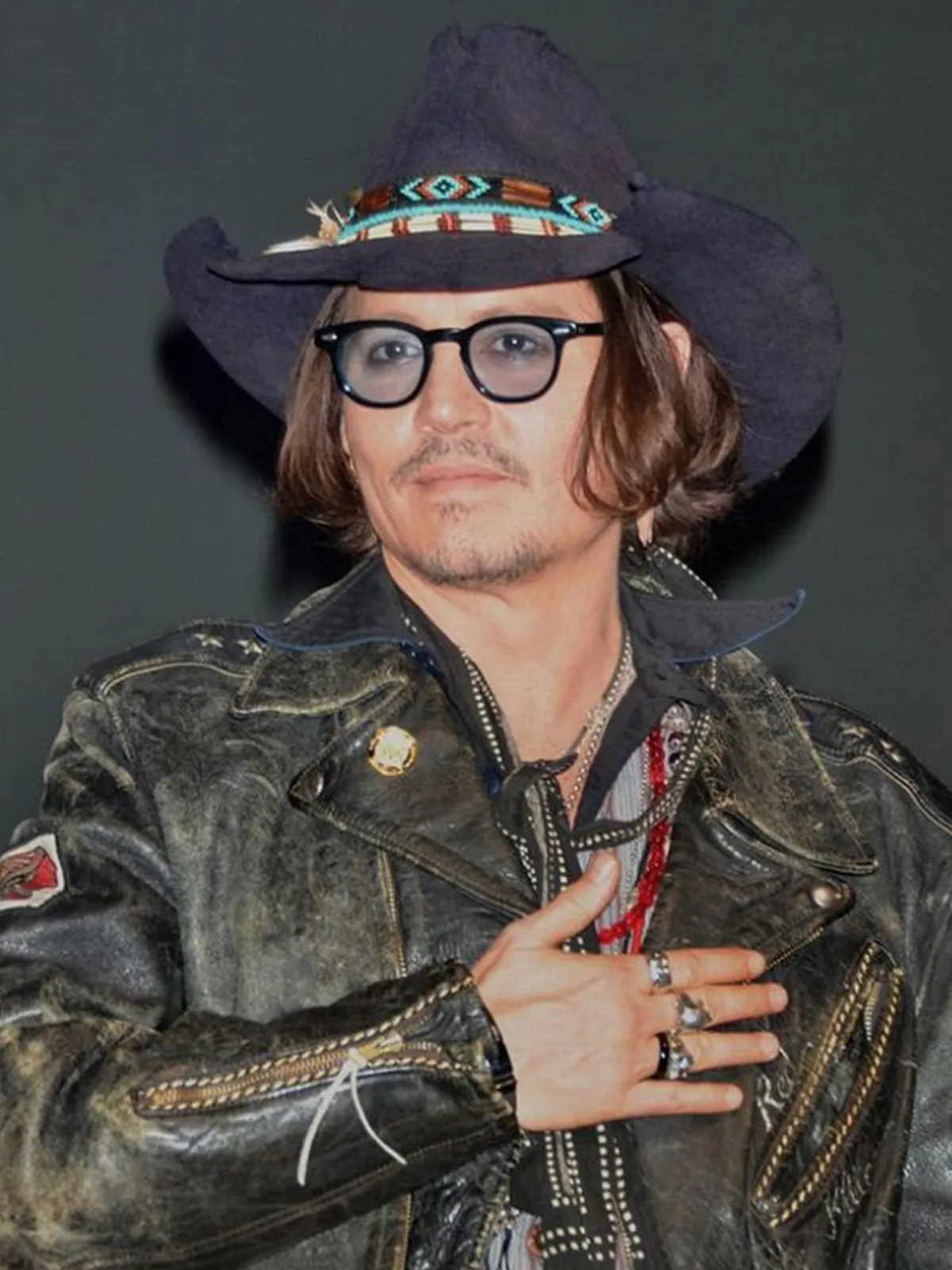 Johnny Depp Distressed Black Leather Jacket