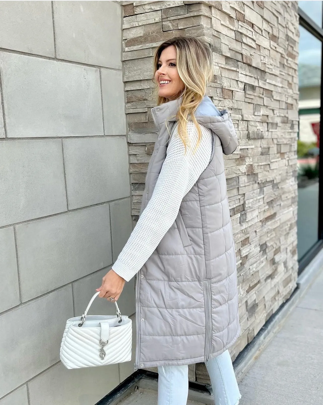 Layla Long Hooded Puffer Vest