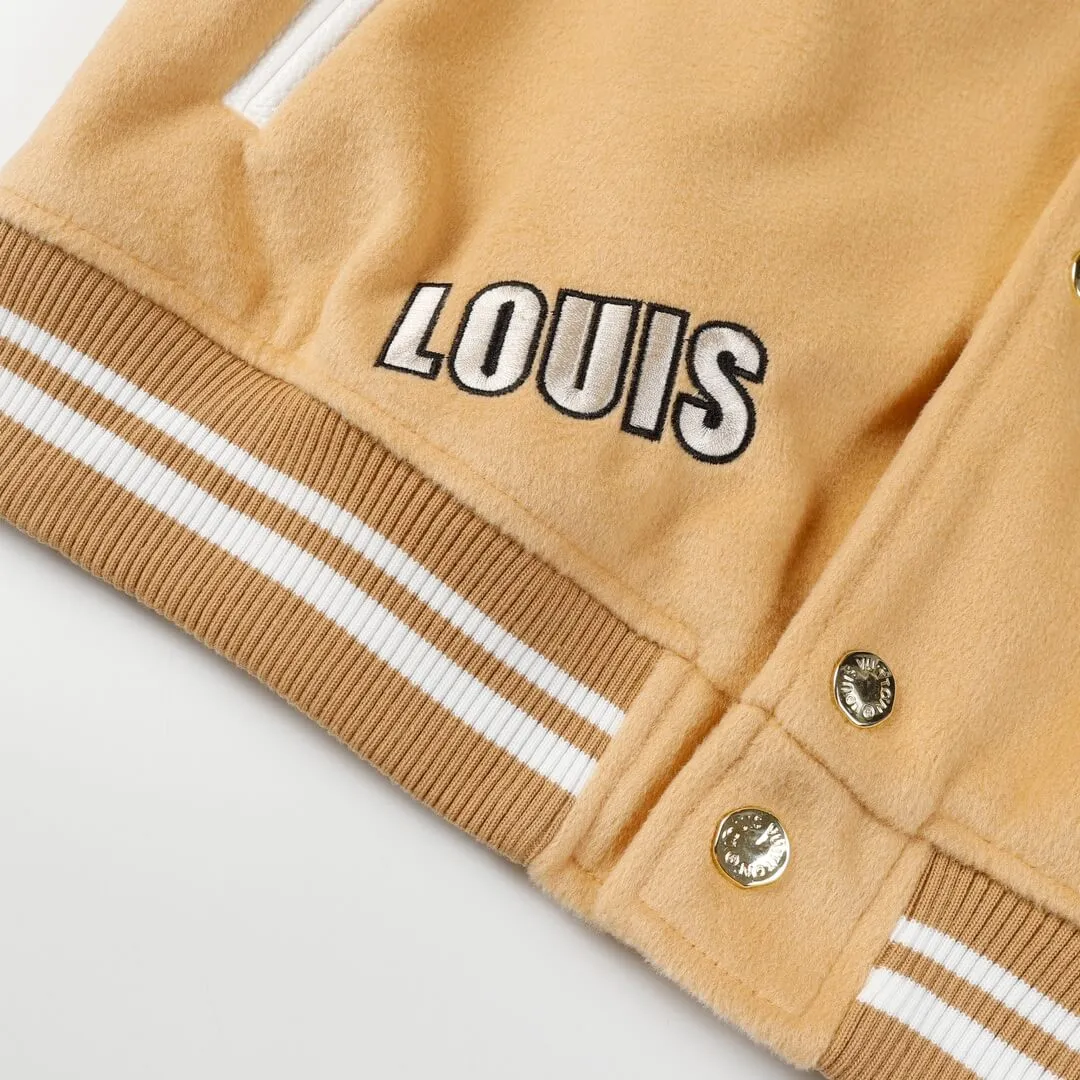 Louis Vuitton Beige White Signature Patch Varsity Jacket